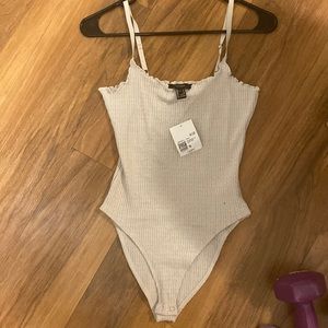 NWT oatmeal colored ribbed bodysuit